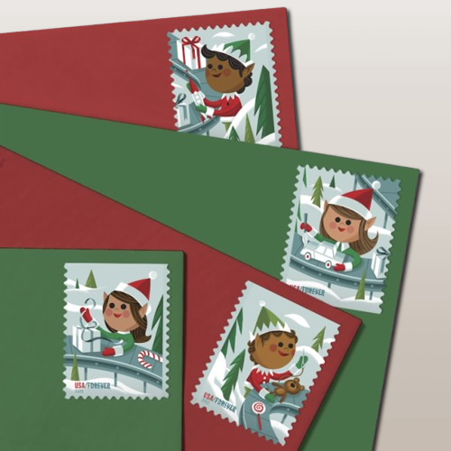 Holiday Elves Postage Stamps Forever - Image 2